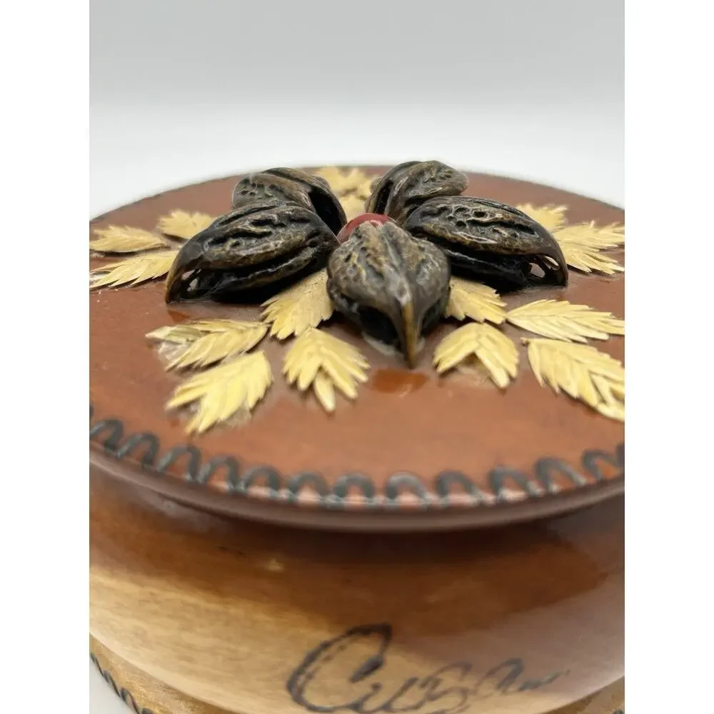 Hand Carved Wooden Bowl Vintage From Cuba